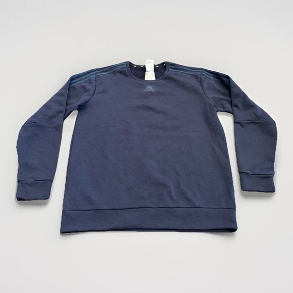 Adidas Mens Navy Crewneck Regular Fit Standard Coupe Sweatshirt Size L NWT NEW - Picture 1 of 10